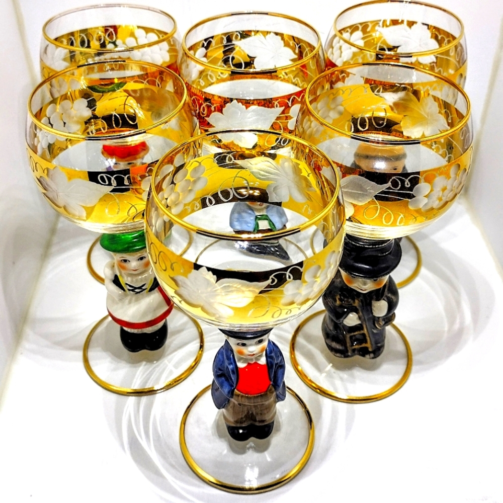 Vintage Goebel Wine Cordial Glasses Set Of 6